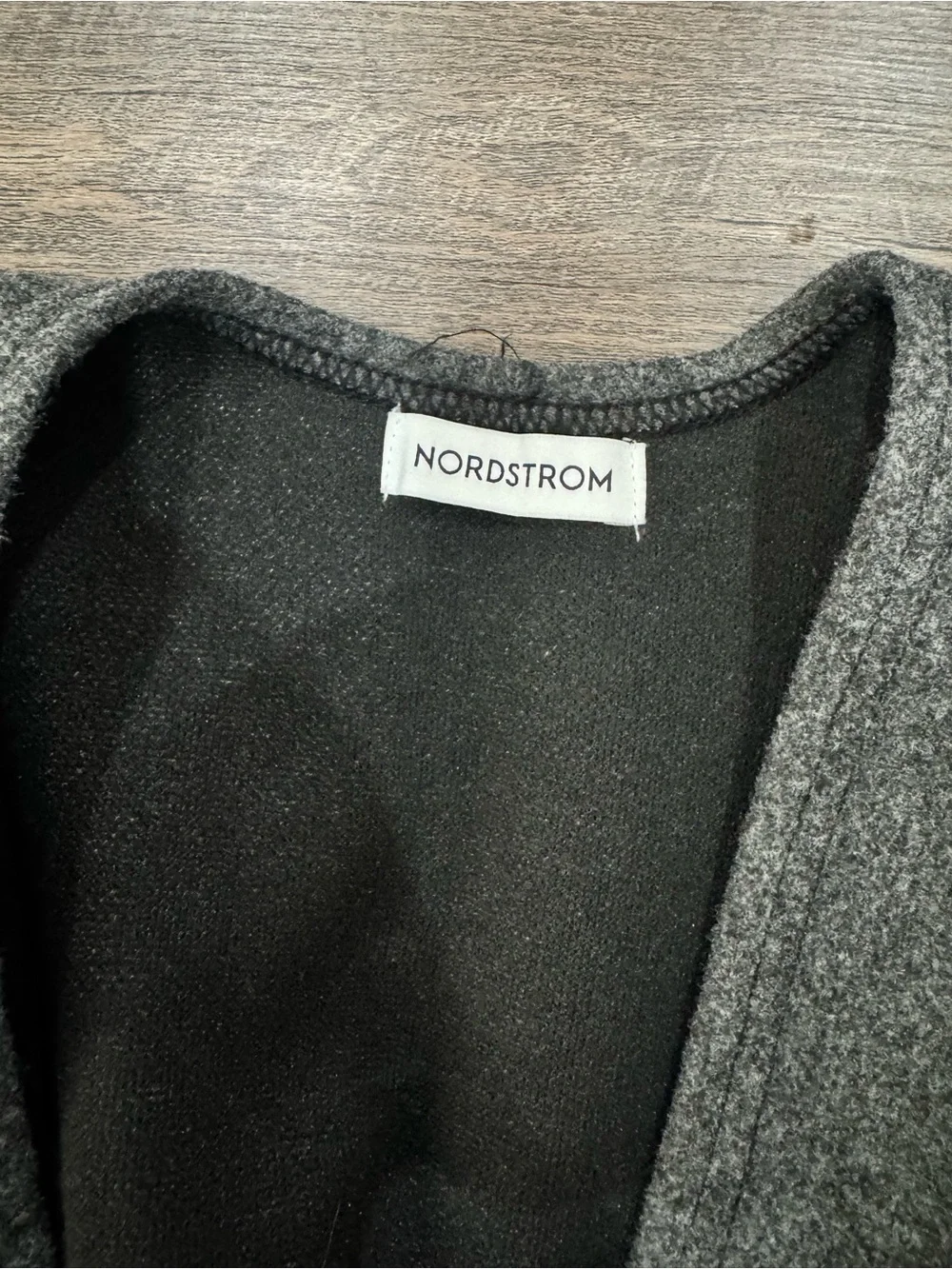Nordstrom Charcoal Gray Open-Front Knit Poncho